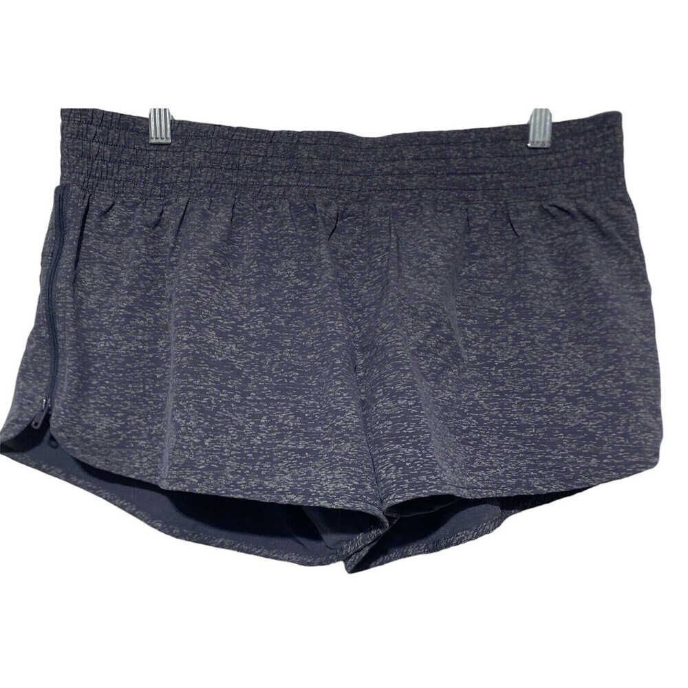 Lorna Jane Zip It Perforated Run Shorts Women Size XXL Grey Foilaop NEW